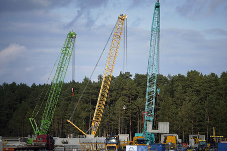 Baustelle der Tesla Gigafactory 4 in Grünheide