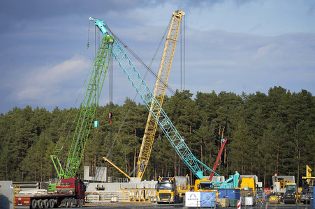 Baustelle der Tesla Gigafactory 4 in Grünheide