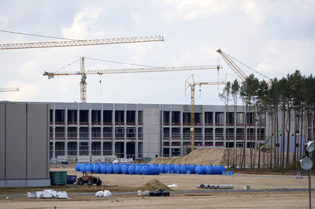 Baustelle der Tesla Gigafactory 4 in Grünheide