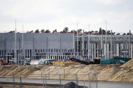 Baustelle der Tesla Gigafactory 4 in Grünheide