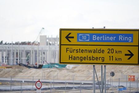 Baustelle der Tesla Gigafactory 4 in Grünheide
