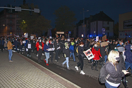 Demonstration gegen das neue Abtreibungsgesetz in Polen in Zgorzelec