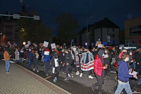 Demonstration gegen das neue Abtreibungsgesetz in Polen in Zgorzelec