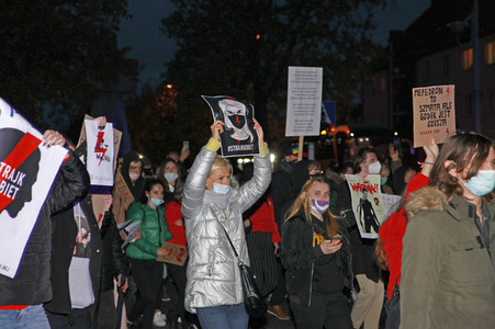 Demonstration gegen das neue Abtreibungsgesetz in Polen in Zgorzelec