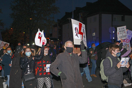 Demonstration gegen das neue Abtreibungsgesetz in Polen in Zgorzelec