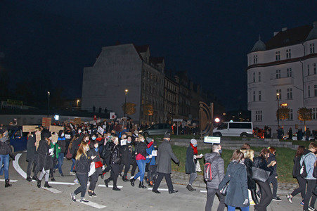 Demonstration gegen das neue Abtreibungsgesetz in Polen in Zgorzelec