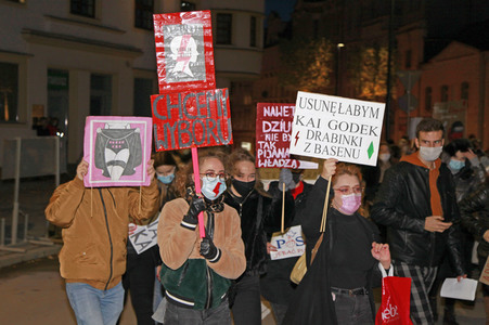 Demonstration gegen das neue Abtreibungsgesetz in Polen in Zgorzelec