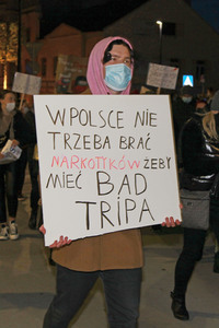 Demonstration gegen das neue Abtreibungsgesetz in Polen in Zgorzelec