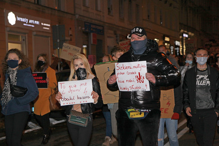 Demonstration gegen das neue Abtreibungsgesetz in Polen in Zgorzelec