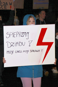 Demonstration gegen das neue Abtreibungsgesetz in Polen in Zgorzelec