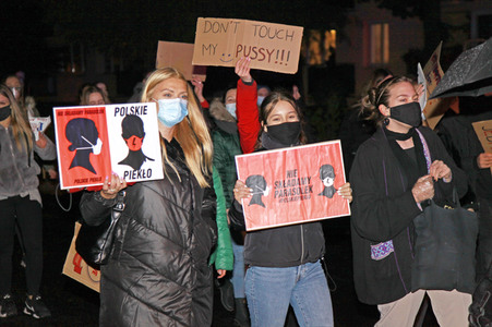 Demonstration gegen das neue Abtreibungsgesetz in Polen in Zgorzelec