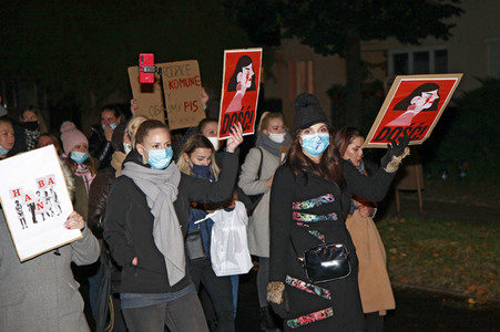 Demonstration gegen das neue Abtreibungsgesetz in Polen in Zgorzelec