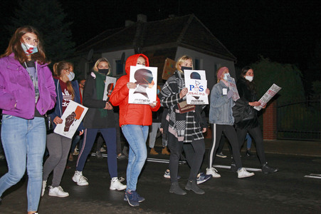 Demonstration gegen das neue Abtreibungsgesetz in Polen in Zgorzelec