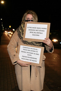 Demonstration gegen das neue Abtreibungsgesetz in Polen in Zgorzelec