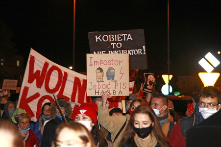 Demonstration gegen das neue Abtreibungsgesetz in Polen in Zgorzelec