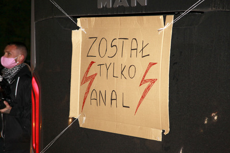 Demonstration gegen das neue Abtreibungsgesetz in Polen in Zgorzelec