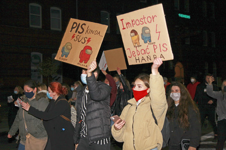 Demonstration gegen das neue Abtreibungsgesetz in Polen in Zgorzelec