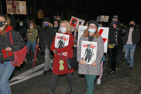 Demonstration gegen das neue Abtreibungsgesetz in Polen in Zgorzelec