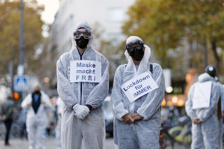 Demonstration gegen die Corona-Maßnahmen in Köln