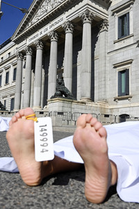 Klimaprotest der Umweltschutzbewegung Extinction Rebellion in Madrid