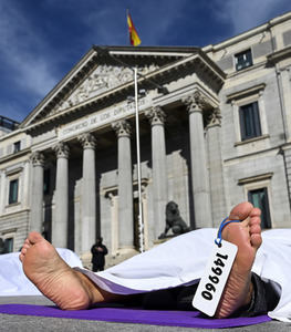 Klimaprotest der Umweltschutzbewegung Extinction Rebellion in Madrid