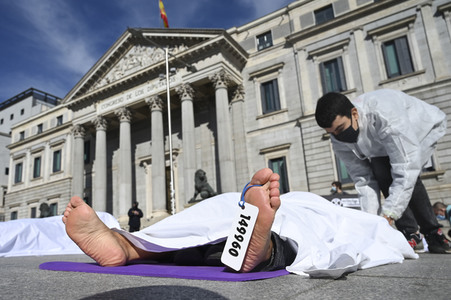 Klimaprotest der Umweltschutzbewegung Extinction Rebellion in Madrid