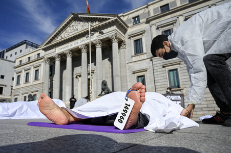 Klimaprotest der Umweltschutzbewegung Extinction Rebellion in Madrid