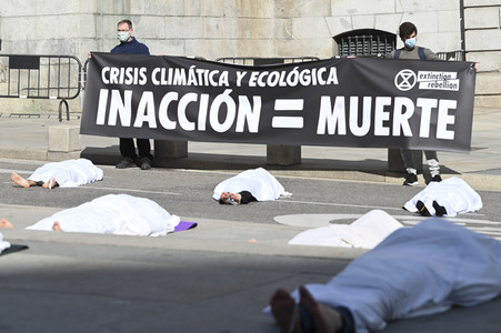 Klimaprotest der Umweltschutzbewegung Extinction Rebellion in Madrid