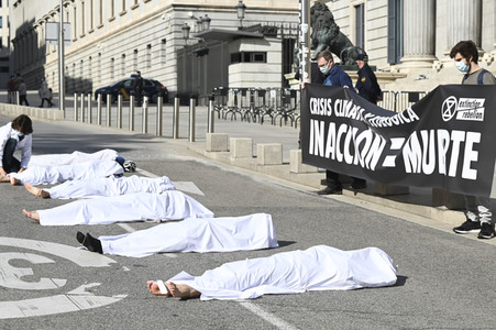 Klimaprotest der Umweltschutzbewegung Extinction Rebellion in Madrid