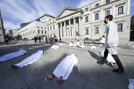 Klimaprotest der Umweltschutzbewegung Extinction Rebellion in Madrid