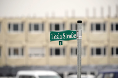 Baustelle der Tesla Gigafactory 4 in Grünheide