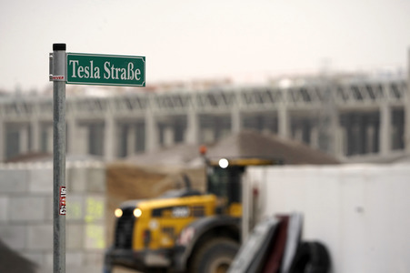 Baustelle der Tesla Gigafactory 4 in Grünheide