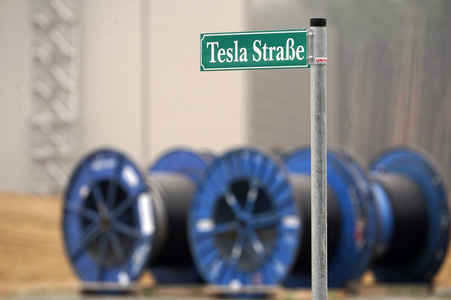 Baustelle der Tesla Gigafactory 4 in Grünheide