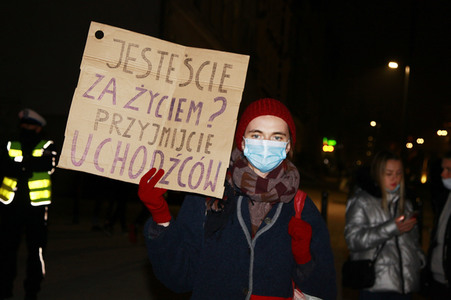 Demonstration gegen das polnische Abtreibungsgesetz in Zgorzelec