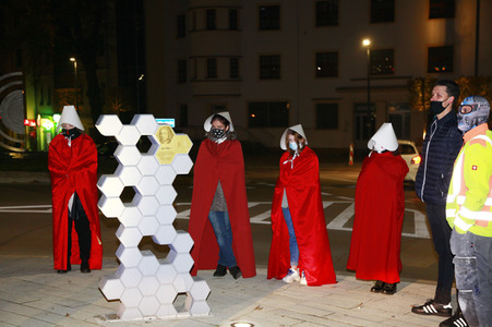 Demonstration gegen das polnische Abtreibungsgesetz in Zgorzelec
