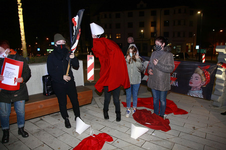 Demonstration gegen das polnische Abtreibungsgesetz in Zgorzelec