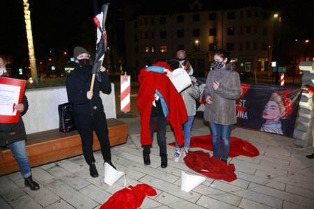 Demonstration gegen das polnische Abtreibungsgesetz in Zgorzelec