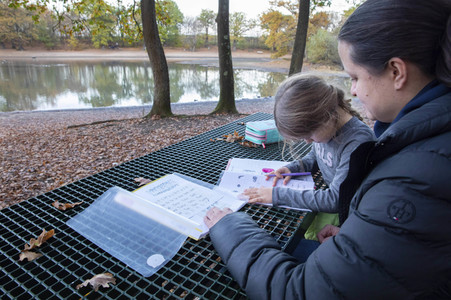 Symbolfoto Hausaufgaben im Freien