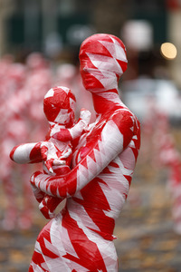 Kunst-Aktion von Dennis Josef Meseg in Köln