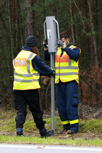 Pressetermin zum Bau eines Zauns zur Eindämmung der Afrikanischen Schweinepest in Krauschwitz