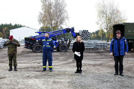 Pressetermin zum Bau eines Zauns zur Eindämmung der Afrikanischen Schweinepest in Krauschwitz