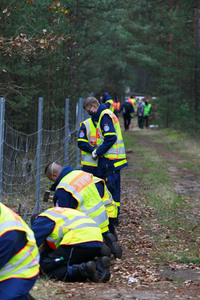 Pressetermin zum Bau eines Zauns zur Eindämmung der Afrikanischen Schweinepest in Krauschwitz