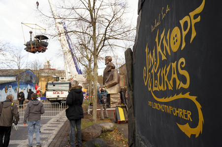 Eintreffen der Lokomotive Emma im Filmpark Babelsberg in Potsdam