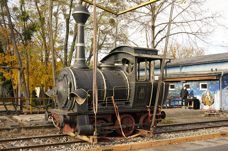 Eintreffen der Lokomotive Emma im Filmpark Babelsberg in Potsdam