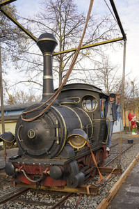 Eintreffen der Lokomotive Emma im Filmpark Babelsberg in Potsdam