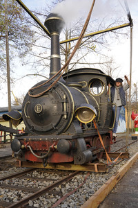Eintreffen der Lokomotive Emma im Filmpark Babelsberg in Potsdam