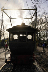 Eintreffen der Lokomotive Emma im Filmpark Babelsberg in Potsdam