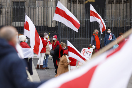 Kundgebung für Demokratie in Belarus in Köln
