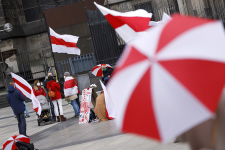 Kundgebung für Demokratie in Belarus in Köln