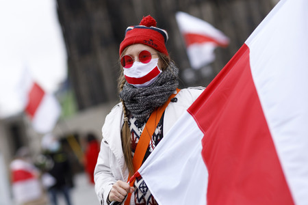 Kundgebung für Demokratie in Belarus in Köln